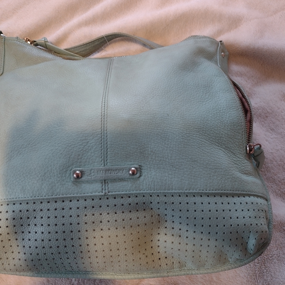 Mint colored hobo bag